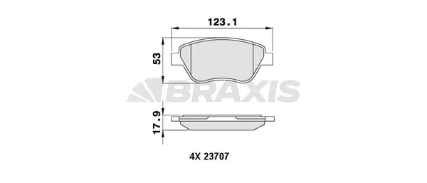 AA0246 BRAXIS Комплект тормозных колодок, дисковый тормоз (фото 1)