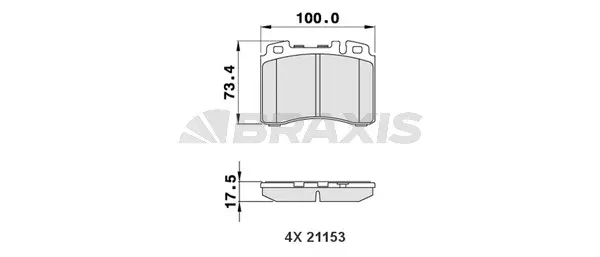 AA0250 BRAXIS Комплект тормозных колодок, дисковый тормоз (фото 1)