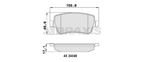 AA0251 BRAXIS Комплект тормозных колодок, дисковый тормоз (фото 1)