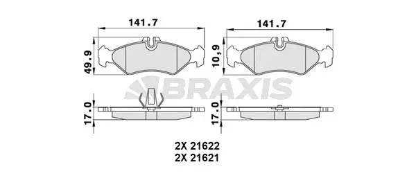 AA0253 BRAXIS Комплект тормозных колодок, дисковый тормоз (фото 1)