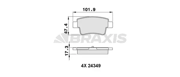 AA0256 BRAXIS Комплект тормозных колодок, дисковый тормоз (фото 1)