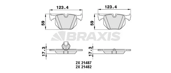 AA0264 BRAXIS Комплект тормозных колодок, дисковый тормоз (фото 1)
