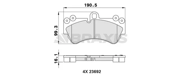 AA0266 BRAXIS Комплект тормозных колодок, дисковый тормоз (фото 1)