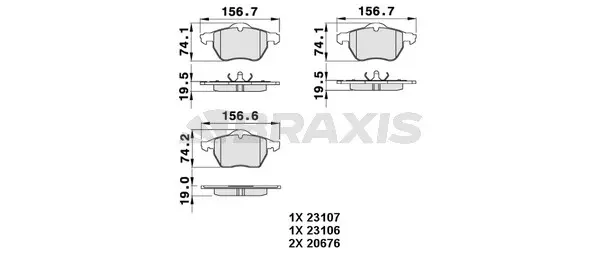 AA0268 BRAXIS Комплект тормозных колодок, дисковый тормоз (фото 1)