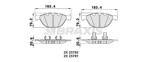 AA0270 BRAXIS Комплект тормозных колодок, дисковый тормоз (фото 1)