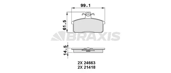 AA0276 BRAXIS Комплект тормозных колодок, дисковый тормоз (фото 1)