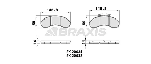 AA0279 BRAXIS Комплект тормозных колодок, дисковый тормоз (фото 1)