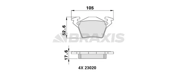 AA0280 BRAXIS Комплект тормозных колодок, дисковый тормоз (фото 1)