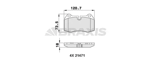 AA0281 BRAXIS Комплект тормозных колодок, дисковый тормоз (фото 1)