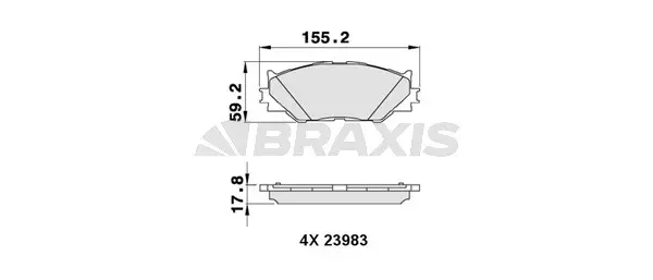 AA0282 BRAXIS Комплект тормозных колодок, дисковый тормоз (фото 1)