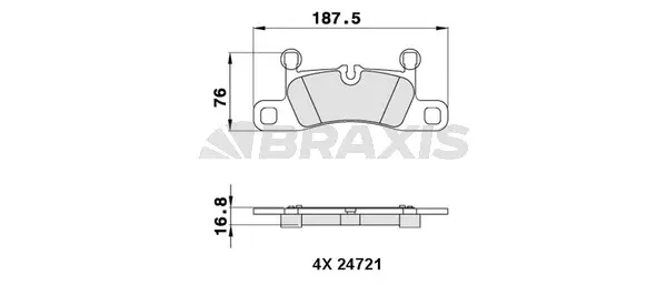AA0283 BRAXIS Комплект тормозных колодок, дисковый тормоз (фото 1)