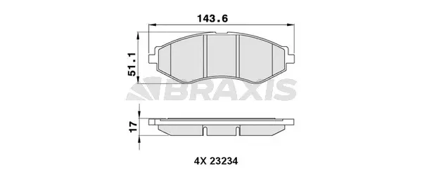 AA0285 BRAXIS Комплект тормозных колодок, дисковый тормоз (фото 1)