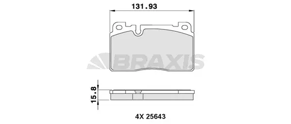 AA0286 BRAXIS Комплект тормозных колодок, дисковый тормоз (фото 1)