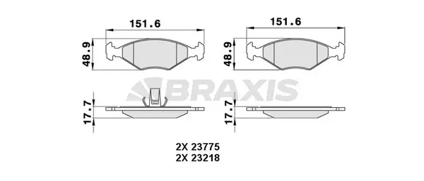 AA0287 BRAXIS Комплект тормозных колодок, дисковый тормоз (фото 1)