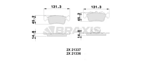 AA0291 BRAXIS Комплект тормозных колодок, дисковый тормоз (фото 1)