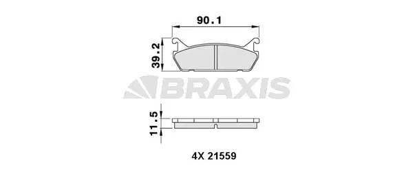 AA0296 BRAXIS Комплект тормозных колодок, дисковый тормоз (фото 1)
