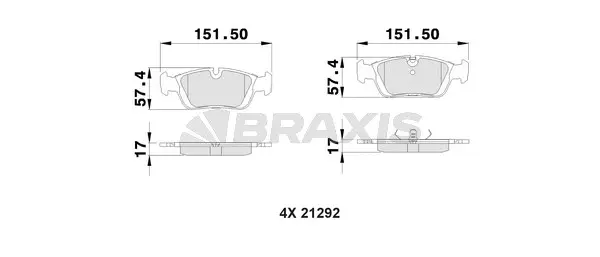 AA0297 BRAXIS Комплект тормозных колодок, дисковый тормоз (фото 1)