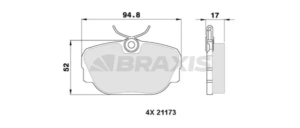 AA0319 BRAXIS Комплект тормозных колодок, дисковый тормоз (фото 1)