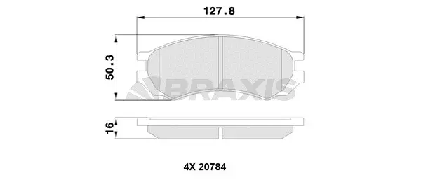 AA0322 BRAXIS Комплект тормозных колодок, дисковый тормоз (фото 1)