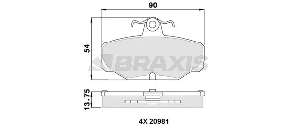 AA0325 BRAXIS Комплект тормозных колодок, дисковый тормоз (фото 1)