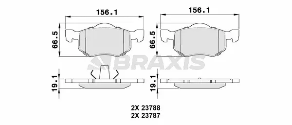 AA0327 BRAXIS Комплект тормозных колодок, дисковый тормоз (фото 1)