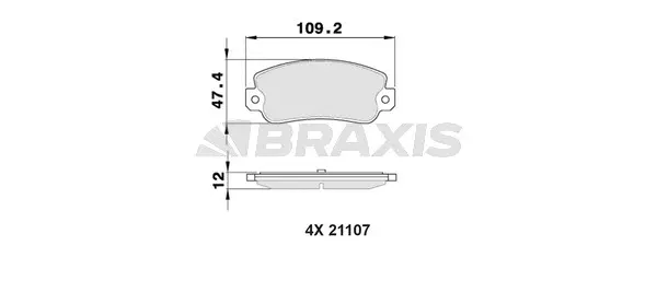 AA0352 BRAXIS Комплект тормозных колодок, дисковый тормоз (фото 1)