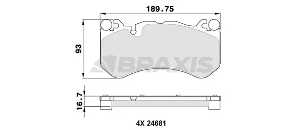 AA0356 BRAXIS Комплект тормозных колодок, дисковый тормоз (фото 1)