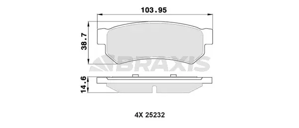 AA0357 BRAXIS Комплект тормозных колодок, дисковый тормоз (фото 1)