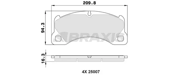 AA0371 BRAXIS Комплект тормозных колодок, дисковый тормоз (фото 1)