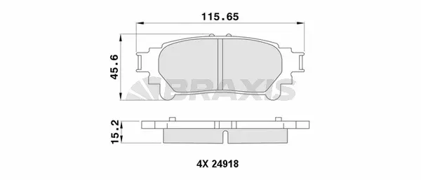 AA0385 BRAXIS Комплект тормозных колодок, дисковый тормоз (фото 1)