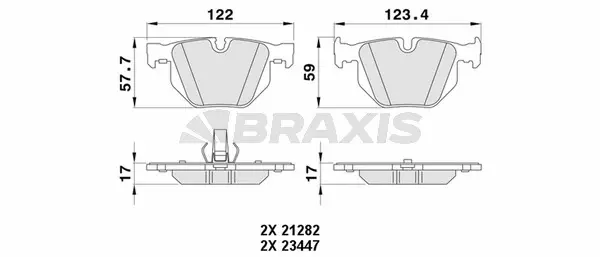AA0388 BRAXIS Комплект тормозных колодок, дисковый тормоз (фото 1)