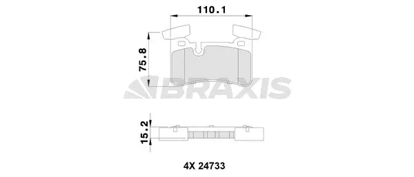 AA0391 BRAXIS Комплект тормозных колодок, дисковый тормоз (фото 1)