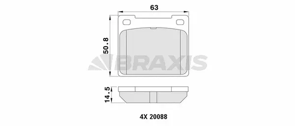 AA0403 BRAXIS Комплект тормозных колодок, дисковый тормоз (фото 1)