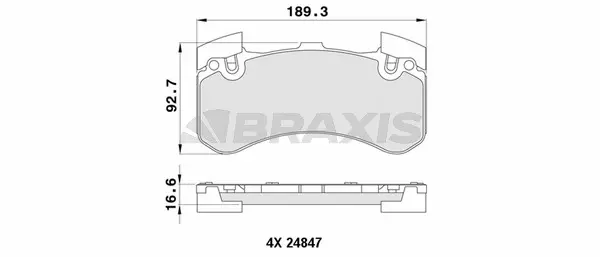 AA0420 BRAXIS Комплект тормозных колодок, дисковый тормоз (фото 1)