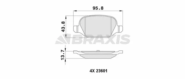 AA0431 BRAXIS Комплект тормозных колодок, дисковый тормоз (фото 1)