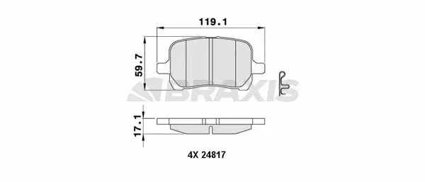 AA0459 BRAXIS Комплект тормозных колодок, дисковый тормоз (фото 1)