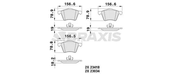 AA0485 BRAXIS Комплект тормозных колодок, дисковый тормоз (фото 1)