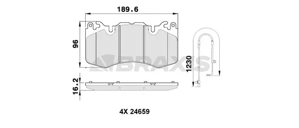 AA0512 BRAXIS Комплект тормозных колодок, дисковый тормоз (фото 1)