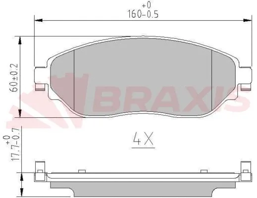 AA0606 BRAXIS Комплект тормозных колодок, дисковый тормоз (фото 1)