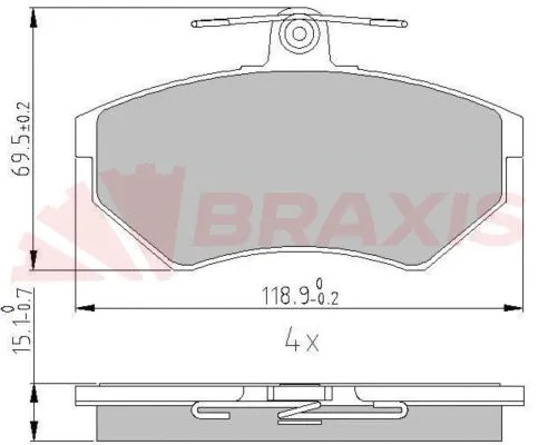 AA0616 BRAXIS Комплект тормозных колодок, дисковый тормоз (фото 1)
