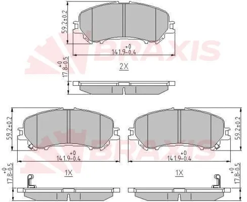 AA0617 BRAXIS Комплект тормозных колодок, дисковый тормоз (фото 1)