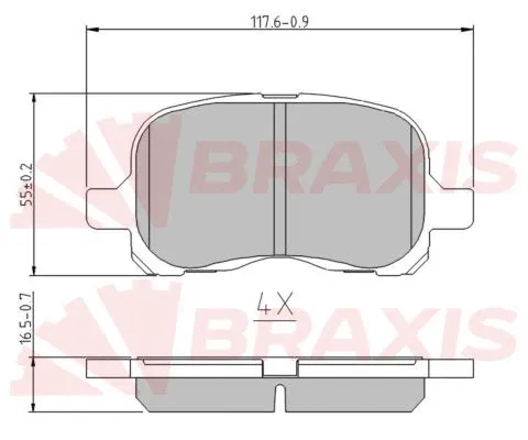 AA0632 BRAXIS Комплект тормозных колодок, дисковый тормоз (фото 1)