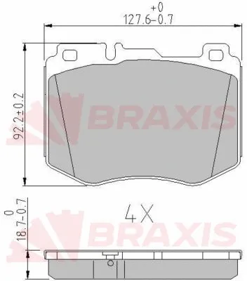 AA0636 BRAXIS Комплект тормозных колодок, дисковый тормоз (фото 1)