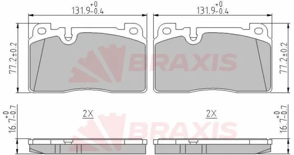 AA0639 BRAXIS Комплект тормозных колодок, дисковый тормоз (фото 1)