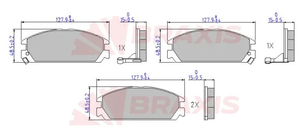 AA0645 BRAXIS Комплект тормозных колодок, дисковый тормоз (фото 1)