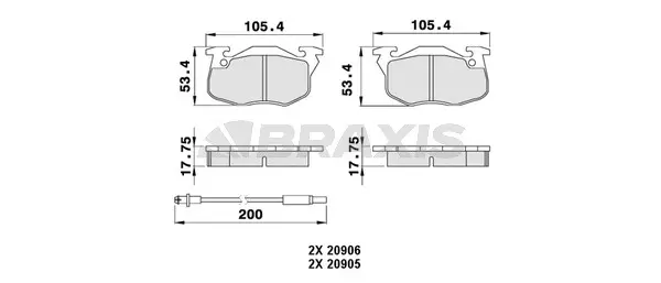 AB0011 BRAXIS Комплект тормозных колодок, дисковый тормоз (фото 1)