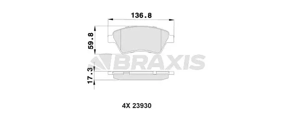 AB0018 BRAXIS Комплект тормозных колодок, дисковый тормоз (фото 1)