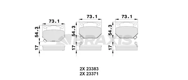 AB0027 BRAXIS Комплект тормозных колодок, дисковый тормоз (фото 1)