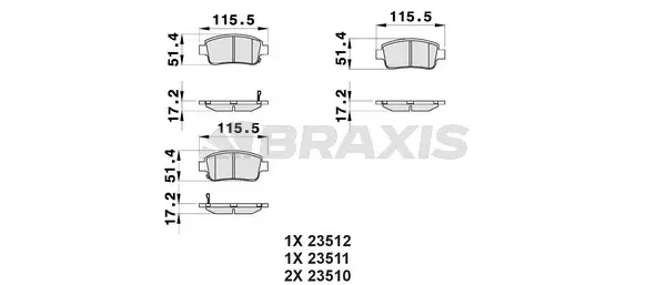 AB0036 BRAXIS Комплект тормозных колодок, дисковый тормоз (фото 1)