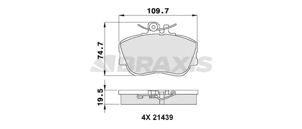 AB0069 BRAXIS Комплект тормозных колодок, дисковый тормоз (фото 1)